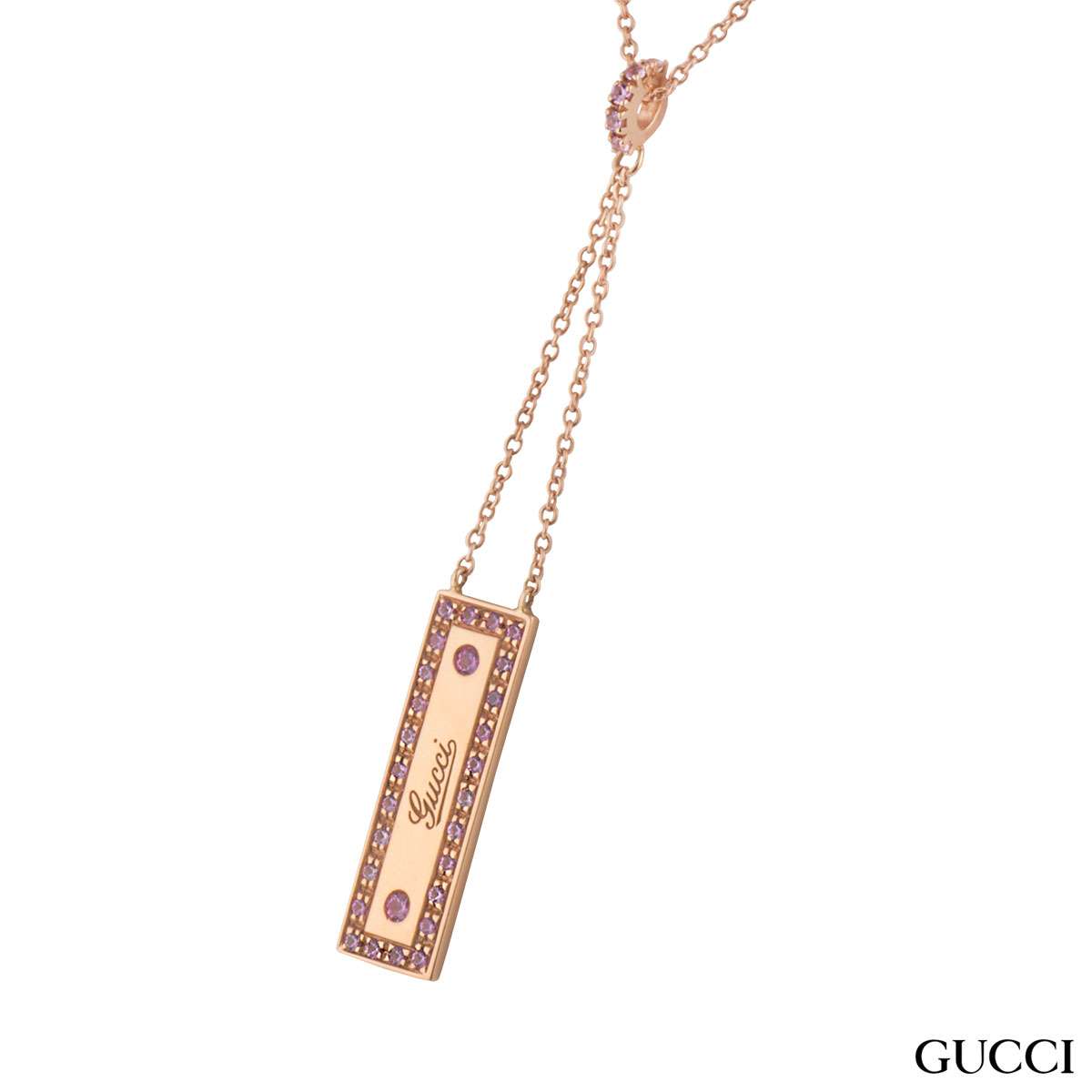 Gucci Rose Gold Pink Spinel Pendant